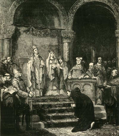 Sottomissione di Enrico IV a Canossa, 1077, 1890 da Unbekannt