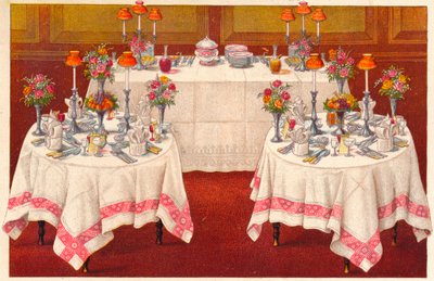 Tavoli da pranzo con buffet, c1907 da Unbekannt
