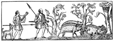 Caccia al cinghiale, IX secolo, 1833 da Unbekannt