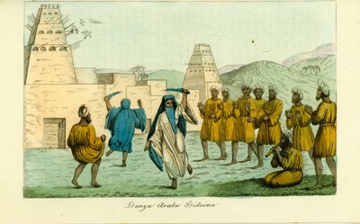 Danza della spada degli arabi beduini nomadi vicino alla valle dei re a Tebe di Giovanni Battista Belzoni da Unbekannt