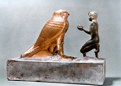 Taharqa davanti al falco Hemen, Antico Egitto da Unbekannt