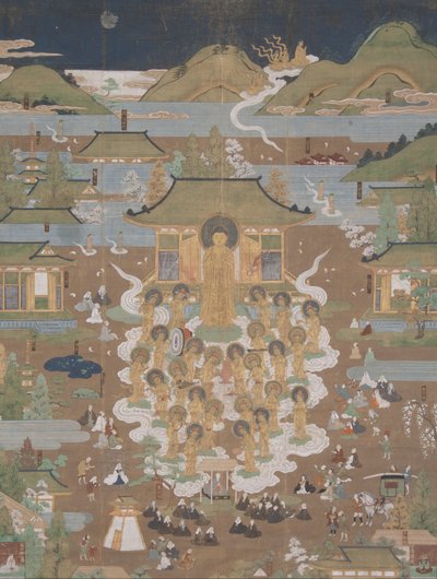 Mandala del Tempio Taima - Amida accoglie Chūjōhime nel Paradiso Occidentale da Unbekannt