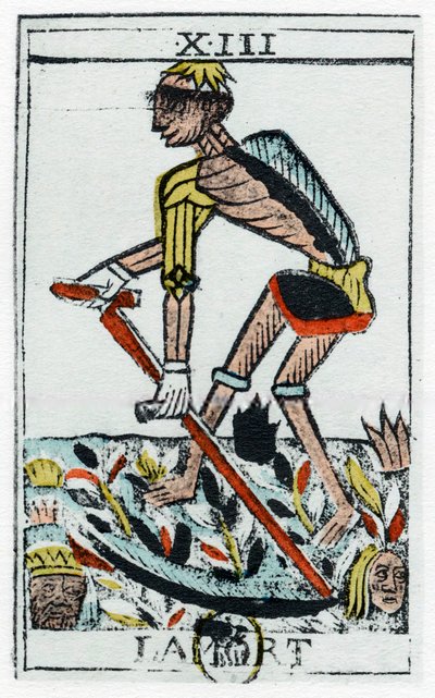 Carta dei Tarocchi della Morte, il mietitore, tarocchi Noblet, XVII secolo da Unbekannt