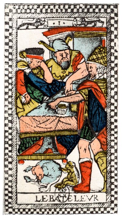 Carta dei tarocchi del Giocoliere o Ciarlatano, Tarocchi parigini, 1500 da Unbekannt