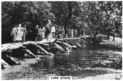 Tarr Steps, attraverso il fiume Barle a Exmoor, Somerset, 1937 da Unbekannt
