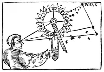 Misurare il tempo di notte usando un notturnale, 1539 da Unbekannt