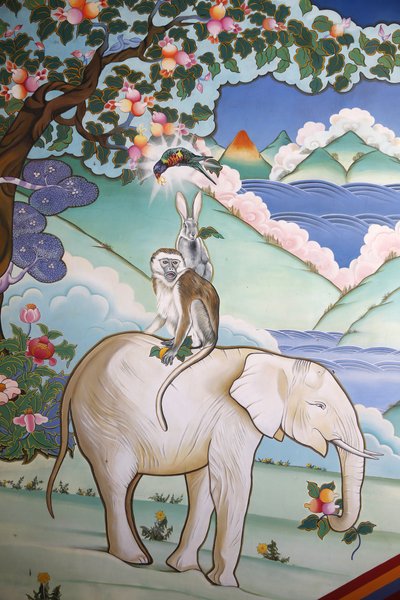 Tempio dei Mille Buddha, Congregazione Dashang Kagyu Ling, Rappresentazione dei quattro amici armoniosi: l