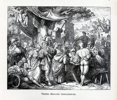 Tetzel che vende indulgenze, 1882 da Unbekannt