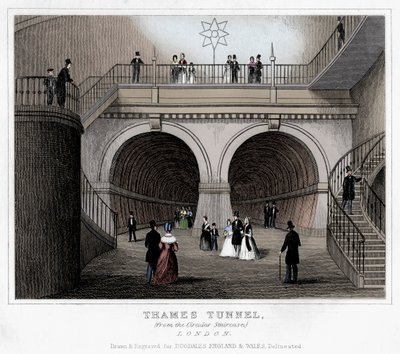 Tunnel del Tamigi, Londra, XIX secolo da Unbekannt