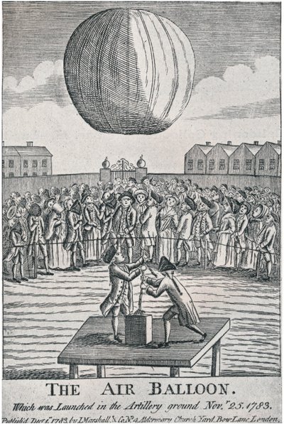 Il pallone aerostatico, 1783, 1920 da Unbekannt