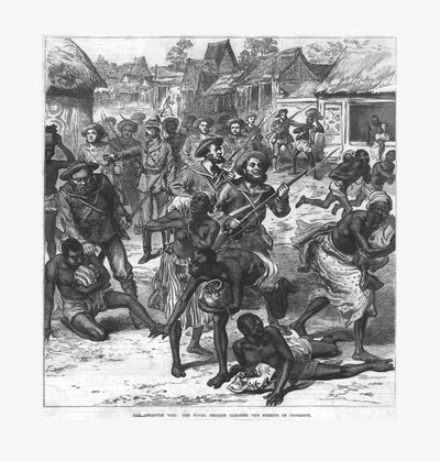 La guerra degli Ashanti: la brigata navale che sgombera le strade di Coomassie, 1874 da Unbekannt