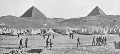 Le truppe australiane in Egitto accampate vicino alle Piramidi, 1914 da Unbekannt