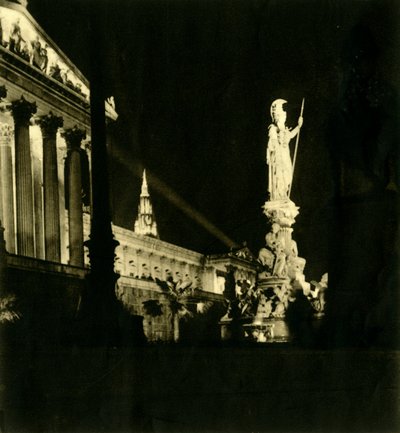 Il Parlamento austriaco di notte, Vienna, Austria da Unbekannt