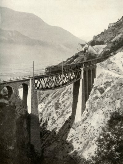 Il viadotto di Baltschieder sulla linea principale del Lotschberg, 1935-36 da Unbekannt