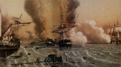 La battaglia di Sinop del 30 novembre 1853, metà del XIX secolo da Unbekannt