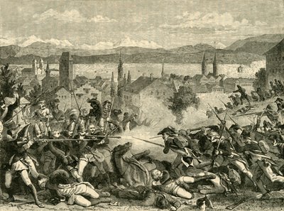 La battaglia di Zurigo, 1799 da Unbekannt