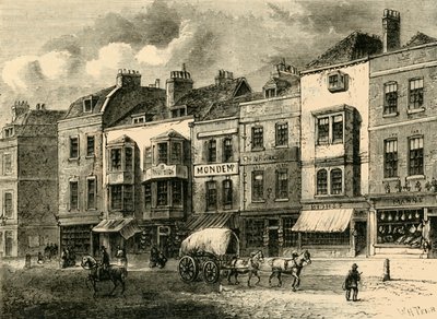 Il Borough, High Street, nel 1825, c1878 da Unbekannt