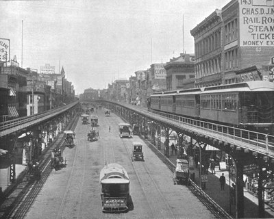 The Bowery, vista verso nord, New York, USA, circa 1900 da Unbekannt