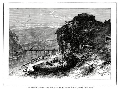Il ponte sul Potomac a Harpers Ferry, West Virginia, USA, 1877 da Unbekannt