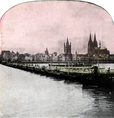 Il ponte di barche sul Reno, Colonia, Germania, inizio 20° secolo da Unbekannt