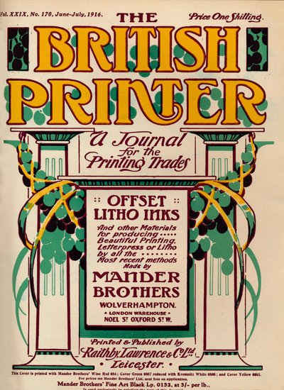 Il tipografo britannico - pubblicità, 1916 da Unbekannt
