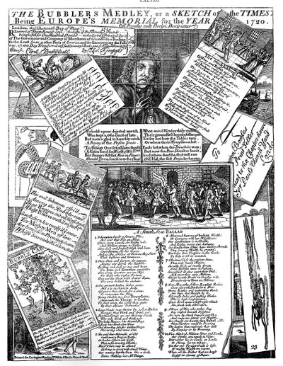 The Bubblers Medley, o uno schizzo dei tempi, 1720 da Unbekannt