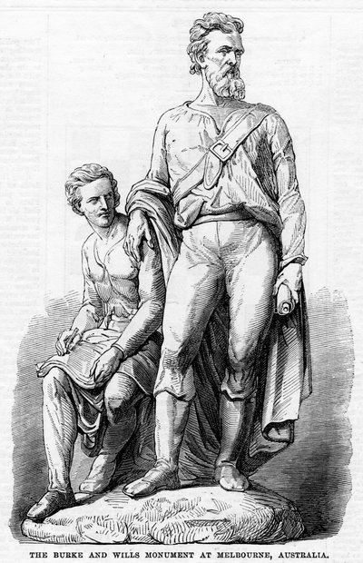 Il Monumento di Burke e Wills a Melbourne, Australia, 1865 da Unbekannt