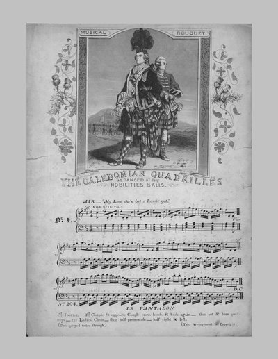 Le Quadriglie Caledoniane, spartito musicale, c1870 da Unbekannt
