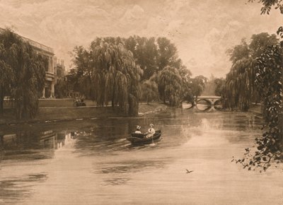 Il Cam a Cambridge con il Trinity College, 1902 da Unbekannt