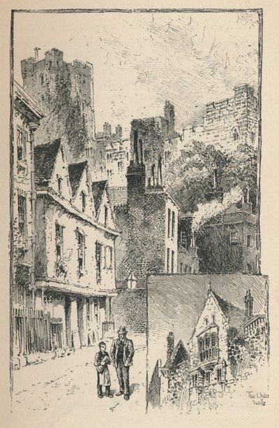 Il castello da Thames Street. Un pezzo delle mura esterne, 1895 da Unbekannt