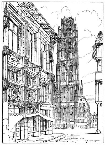 La guglia della cattedrale, Rouen, 1835 da Unbekannt