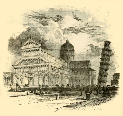 La Cattedrale e la Torre Pendente, Pisa, 1890 da Unbekannt