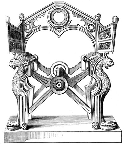La sedia di Dagoberto, VII secolo, 1849 da Unbekannt