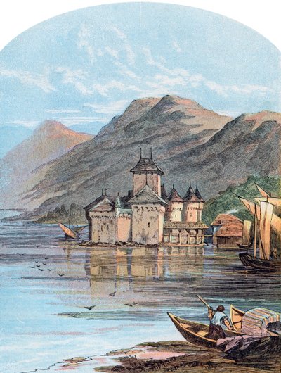 Il castello di Chillon, Lago di Ginevra, Svizzera da Unbekannt