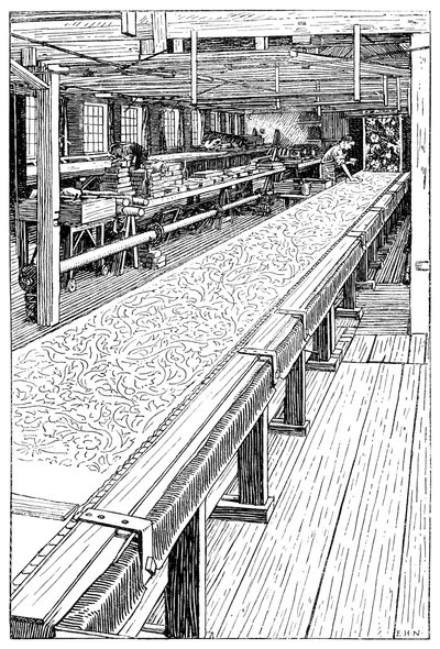 La stanza della stampa di chintz, Merton Abbey Mills, Londra da Unbekannt
