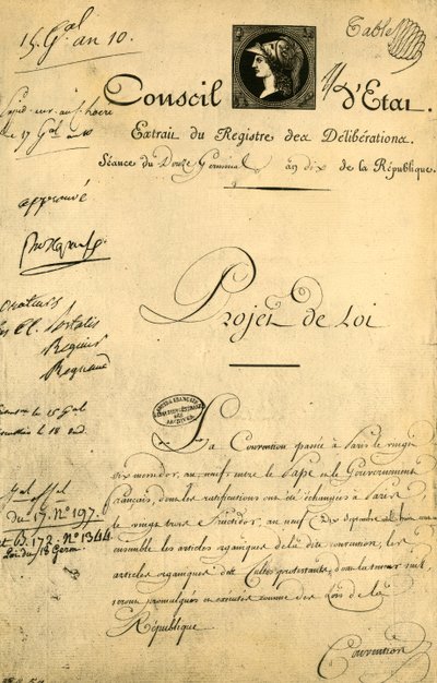 Il Concordato e gli Articoli Organici, 5 aprile 1802, 1921 da Unbekannt