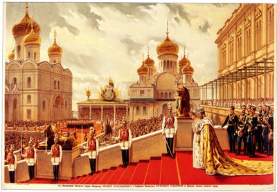 La cerimonia di incoronazione di Nicola II. Sulla Veranda Rossa, 1896 da Unbekannt