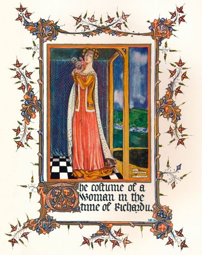 Il costume di una donna al tempo di Riccardo II, XIV secolo da Unbekannt