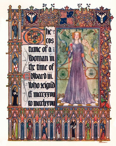 Il costume di una donna durante il regno di Edoardo III, c1353 da Unbekannt