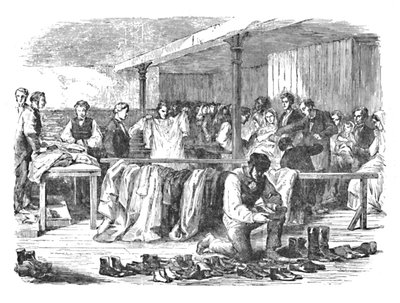 La carestia del cotone: Distribuzione di vestiti agli operai, Manchester, 1904 da Unbekannt