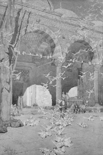 Il cortile della Moschea dei Piccioni, 1913 da Unbekannt