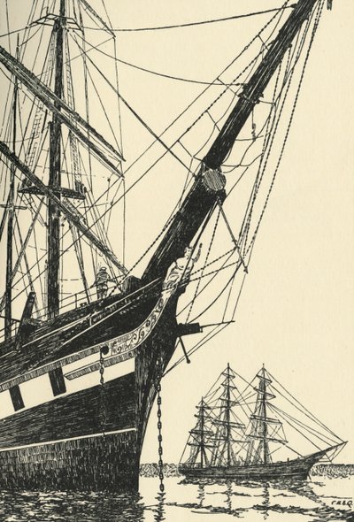 Il Cutty Sark 1869, nel Porto di Falmouth, 1938 da Unbekannt