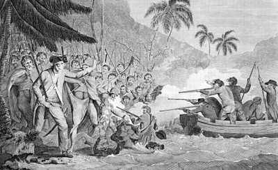 La morte del capitano James Cook il 14 febbraio 1779 da Unbekannt