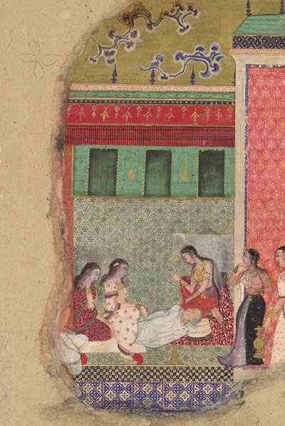 La Morte del Re Dasharatha, il Padre di Rama, Foglio da un Ramayana da Unbekannt