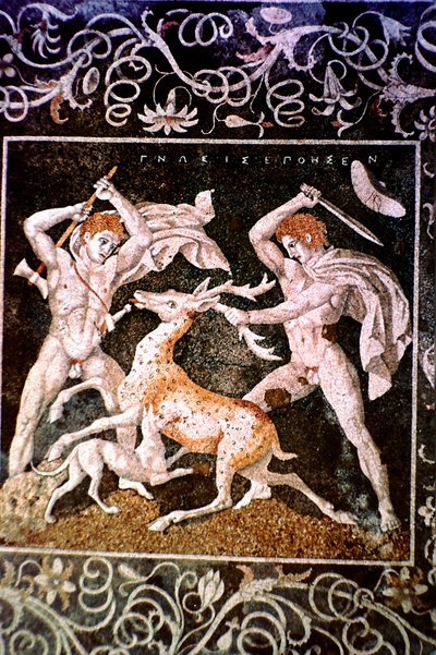 La caccia al cervo, IV secolo a.C. da Unbekannt