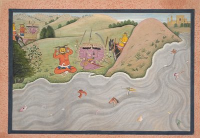 Il Demone Marichi Cerca di Dissuadere Ravana... da una serie dispersa del Ramayana da Unbekannt