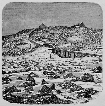 Il deposito e la casa di vetta, Monte Washington, 1883 da Unbekannt