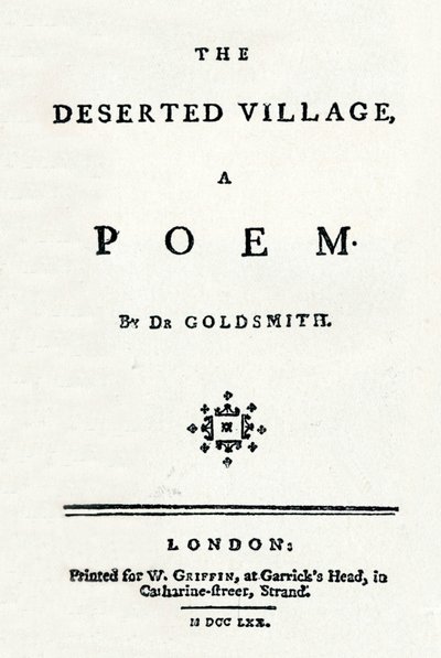 Il villaggio abbandonato, una poesia, c1770 da Unbekannt