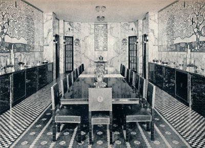 La sala da pranzo del Palazzo Stoclet, Bruxelles, Belgio, c. 1914 da Unbekannt