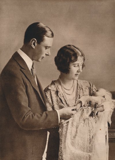 Il duca e la duchessa di York al battesimo della principessa Elisabetta, 1926 da Unbekannt